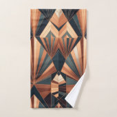 Neo Art Deco Teal Copper Geometric Sunburst (Serviette à main)