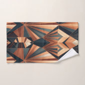 Neo Art Deco Teal Copper Geometric Sunburst Bad Handdoek (Handdoek)