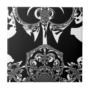 Neo-Barokke Noir Abstracte Minimalistische Ontwerp Tegeltje