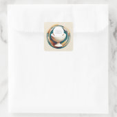 Neo-conceptualistische communie gastheer en kelk vierkante sticker (Tas)