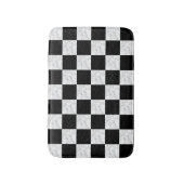 Neo Deco Black and Faux White Marble Checkerboard Badmat (Voorkant Verticaal)