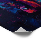 Neo Expressionist Seoul Skyline Vibrant Sunset Poster (Hoek)