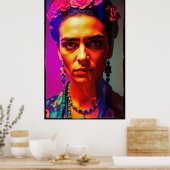 Neo-Frida : Poster de portraits de Rebel Radiant (Cuisine)