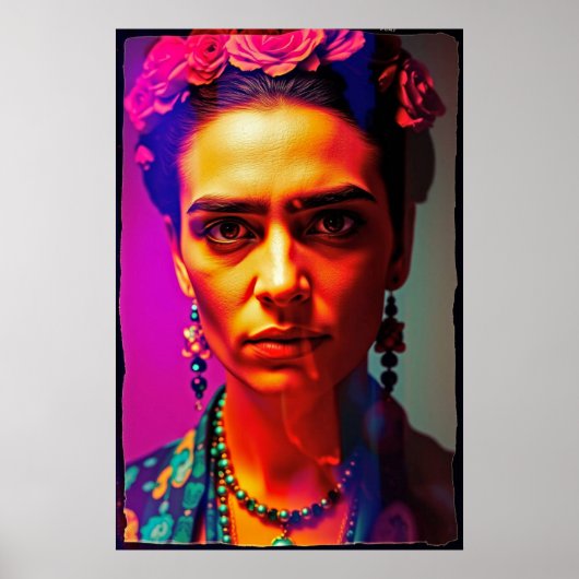Neo-Frida: Radiant Rebel Portrait Poster (Voorkant)