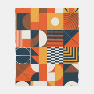 Neo geo:  abstracte compositie fleece deken