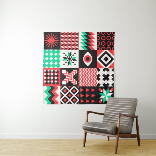 NEO GEO. grafisch ontwerp van het geometriepatroon Wandkleed (In Situ (horizontaal))