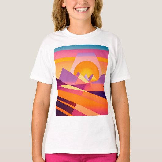 NEO GEO ZONSONDERGANG LANDSCHAP T-SHIRT (Voorkant)