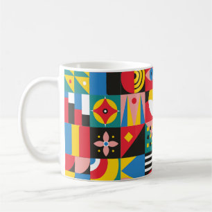 Neo Geometric Illustration. Geometrische vormen en Koffiemok