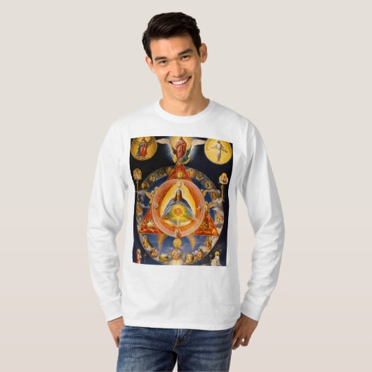 Neo-gnostische drie-eenheid: geest, wetenschap en  t-shirt (Voorkant volledig)
