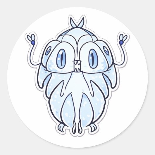 Neo-Kageko Ijsachtige Spookachtige Fantasie Wezens Ronde Sticker (Voorkant)