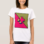Neo Memphis Cross/Plus Sign Motif T-shirt (Voorkant)