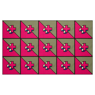 Neo-Memphis Patch Pattern - Cross/Plus-teken Stof