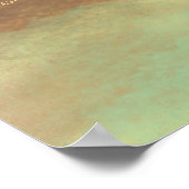 Neo mint cinnamon roos goud folie waterverf poster (Hoek)