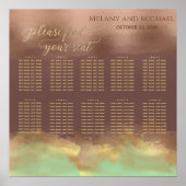 Neo mint cinnamon roos goud folie waterverf poster (Voorkant)