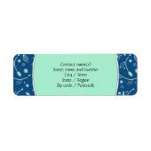 NEO MINT CLASSIC BLUE Moderne bloemige gepersonali Etiket (Voorkant)