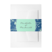 NEO MINT CLASSIC BLUE Moderne Floral Uitnodigingen Wikkel (Voorkant Voorbeeld)