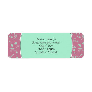 NEO MINT DUSKY PINK Floral Personal Address Etiket