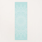 Neo Mint en Wit Gepersonaliseerde Boho Mandala Yogamat (Voorkant)