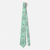 Neo Mint Floral Monogram van de Waterverf Monogram Stropdas (Voorkant)
