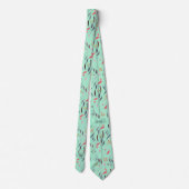 Neo Mint Floral Monogram van de Waterverf Monogram Stropdas (Achterkant)