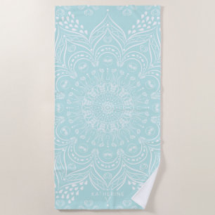 Neo Mint Mandala Elegant Boho Pattern Sjabloon Strandlaken