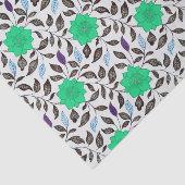 Neo Mint  Style China Poppy Floral Pattern Tissuepapier (Detail)