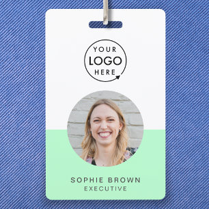 Neo Mintgroene ID Modern Trendy Minimalistische Badge