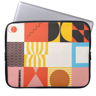 Neo Modernisme kunstwerkpatroon gemaakt met abstra Laptop Sleeve