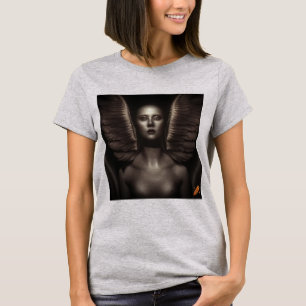 "Neo-Noir Seraph: Een Midden-Eeuw Terran Engel in  T-shirt