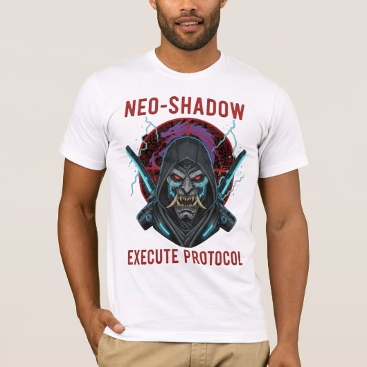 Neo-Shadow Execute Protocol T-Shirt - Cyberpunk (Devant)