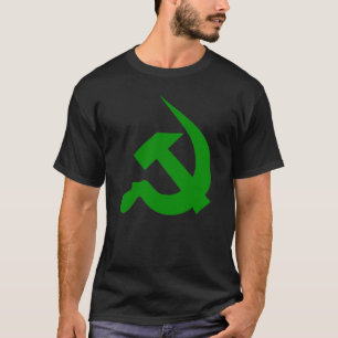Neo-Thick Dark Green Hammer & Sickle op Black T-shirt