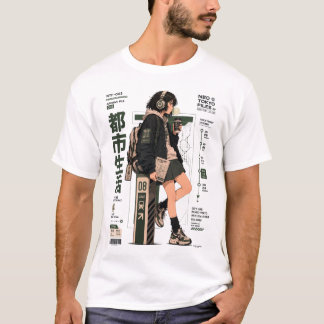 Neo Tokyo-bestanden 003 -Tokyo Transit Anime Techw T-shirt