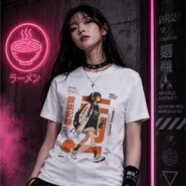 Neo Tokyo Files 002 -Retro Anime Muziek Techwear Tri-Blend Shirt