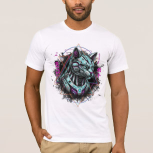 Neo-Tokyo Stoom Cyber Kat Android Dromen Robotiq T-shirt
