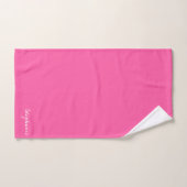 Néo-vert Rose Bleu Nom Rétro Élégant Monogramme (Serviette à main)