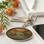 Neo-Victoriaans Aeronautical Map op het oostelijk  Sleutelhanger (Zijkant)