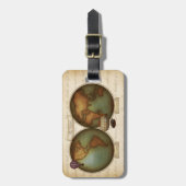 Neo-Victoriaans Wereldkaart Aangepaste Steampunk Bagagelabel (Voorkant verticaal)