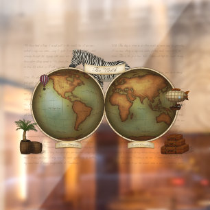 Neo-Victoriaans Wereldrager's Atlas Window Decal