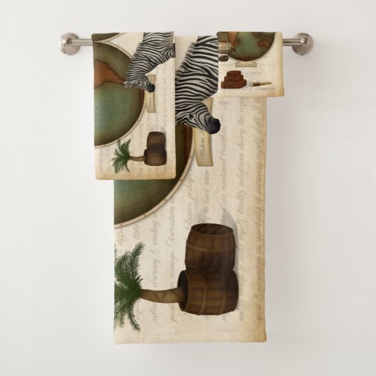 Neo-Victoriaans wereldreiziger Atlas Steampunk Map Bad Handdoek (Insitu)