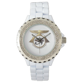 NeoAnkh 3D Gouden Oog van Horus & Gevleugelde Zonn Horloge