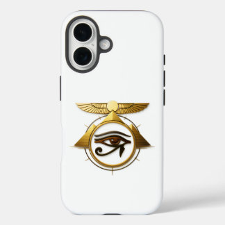 NeoAnkh 3D Gouden Oog van Horus Vleugelige Zonnesc iPhone 16 Hoesje