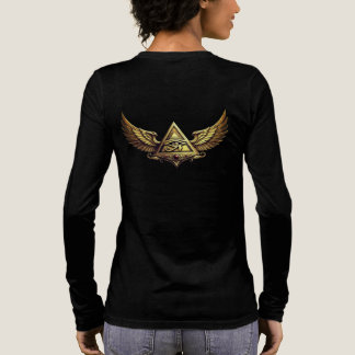 NeoAnkh | 3D Gouden Oog van Horus & Vleugelpiramid Tri-Blend Shirt