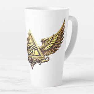 NeoAnkh Egyptische Horusogen Gouden Gevleugelde Pi Latte Mok