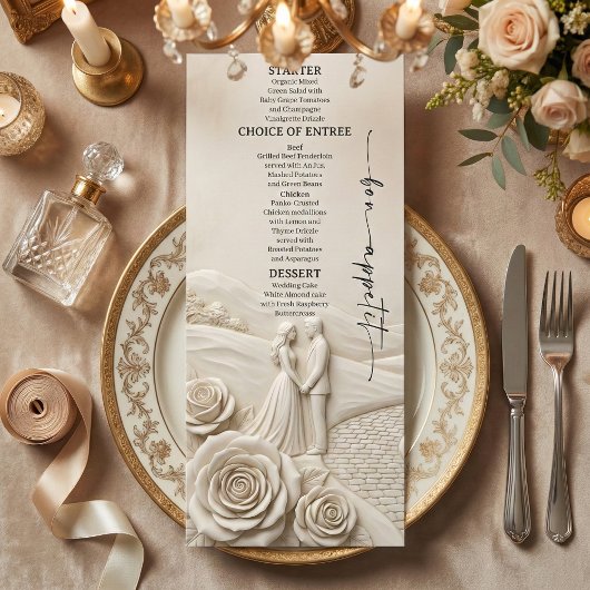 Neoclassical Cream Garden Romance Wedding Menu