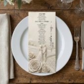 Neoclassical Cream Garden Romance Wedding Menu