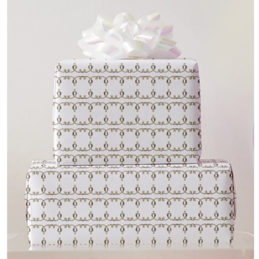 Neoclassical Gold Ornamental Lily Pattern Weddensc Cadeaupapier