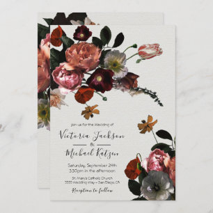 Neoclassieke Floral light & airy Wedding Kaart
