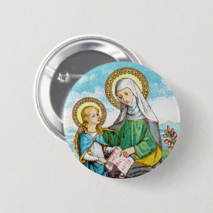 NeoGothic St. Anne en Young Mary (SAU 29) Ronde Button 5,7 Cm