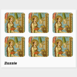 NeoGothic St. Cecilia of Rome (in detail; BNG 02) Vierkante Sticker
