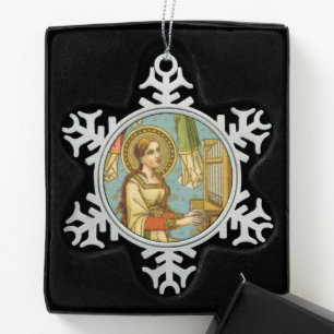 NeoGothic St. Cecilia van Rome (BNG 02) Tin Sneeuwvlok Ornament